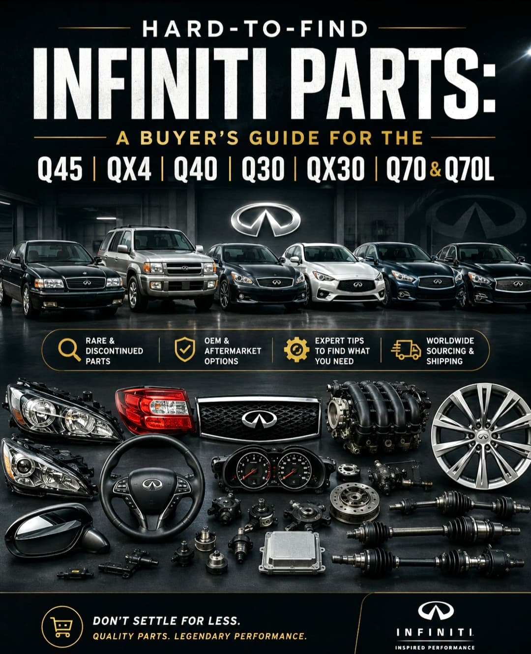 Hard-to-Find Infiniti Parts: A Buyer's Guide for the Q45, QX4, Q40, Q30, QX30, Q70 & Q70L